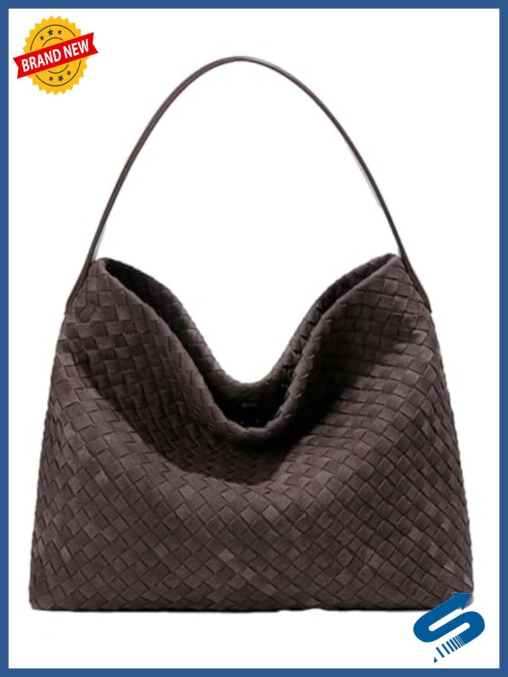 Slouchy Woven Suede Tote Bag with Detachable Strap